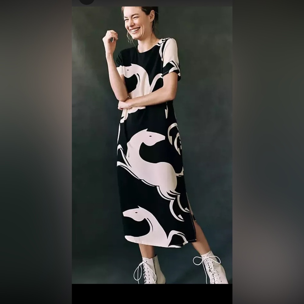 NWT Anthropologie Designer Horse Print Dress